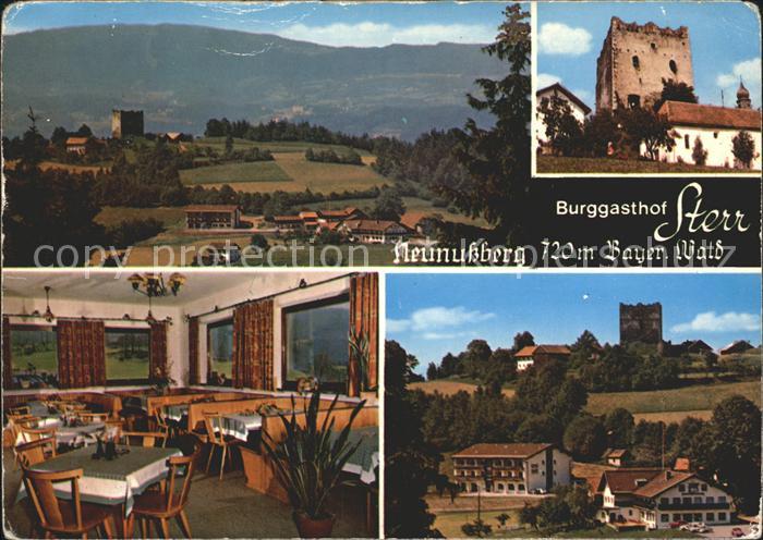 Neunussberg Burggasthof Sterr mit Gaestehaus Bergfried Gastraum Teilansicht