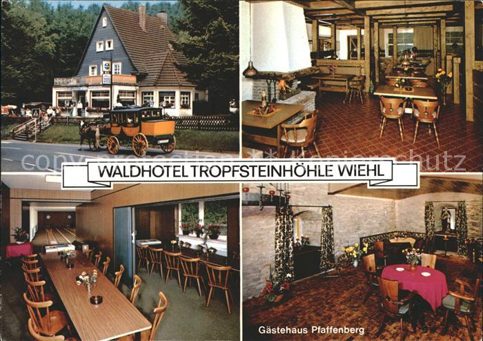 Wiehl Oberbergischer Kreis Waldhotel Tropfsteinhoehle Pferdekutsche Gastraeume K