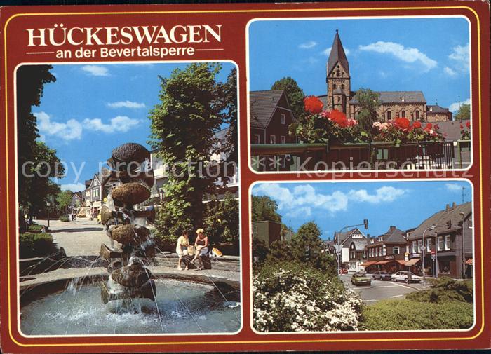 Hueckeswagen Brunnen Kirche Strassenpartie