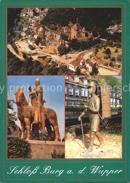 Burg Wupper Schloss Burg Fliegeraufnahme Ritterstandbild Engelbert von Berg Winz