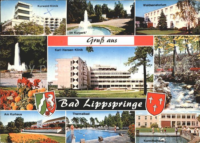 Bad Lippspringe Kurwaldklinik Kurpark Waldsanatorium Leuchtfontaene Karl Hansen