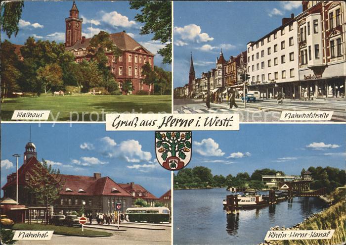 Herne Westfalen Rathaus Bahnhofstr Bahnhof Rhein Herne Kanal