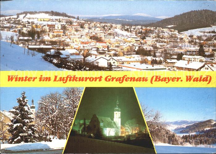 Grafenau Niederbayern Panorama Dorfmotiv Kirche