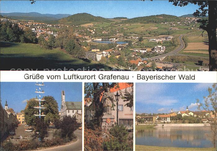Grafenau Niederbayern Panorama Dorfmotive Maibaum Ortsansicht