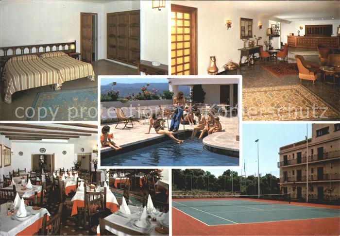 Lloret de Mar Hotel Goya Zimmer Speiseraum Swimmingpool Tennisplatz