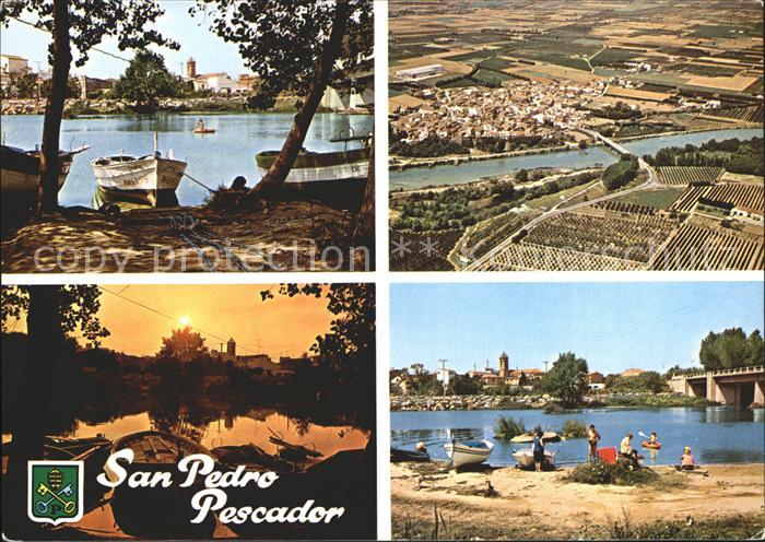 San Pedro Pescador Teilansicht Fliegeraufnahme Kirche Fischerboote