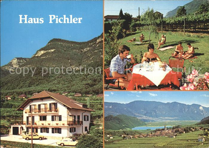 Kaltern Weinstrasse Tirol Haus Pichler Liegewiese Totalansicht