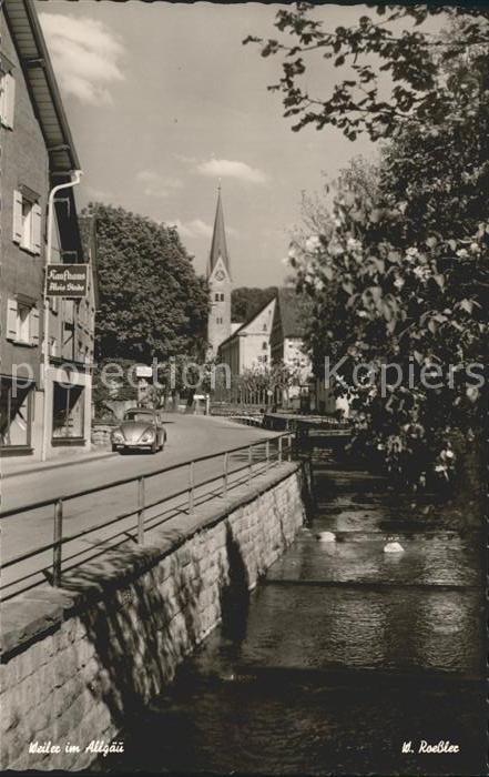 Weiler Allgaeu Partie am Bach Kirche