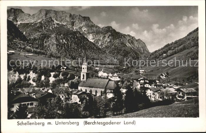 Schellenberg Berchtesgaden Ortsansicht mit Kirche Untersberg Berchtesgadener Alp