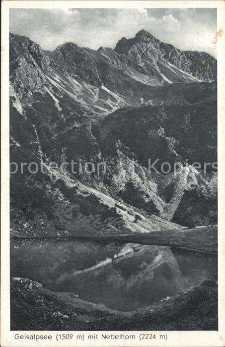 Oberstdorf Geisalpsee mit Nebelhorn Allgaeuer Alpen