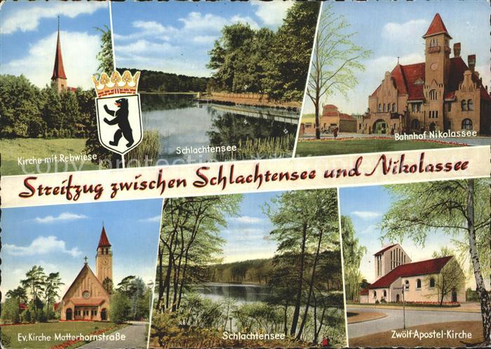 Schlachtensee STEGLITZ-ZEHLENDORF BERLIN Kirche Rehwiese Bahnhof Nikolassee Wapp