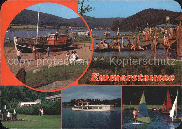 Schieder Emmerstausee Ausflugsdampfer Windsurfen Badesteg