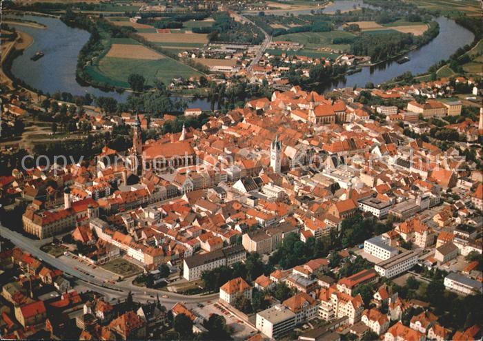 Straubing Donau Altstadt Fliegeraufnahme