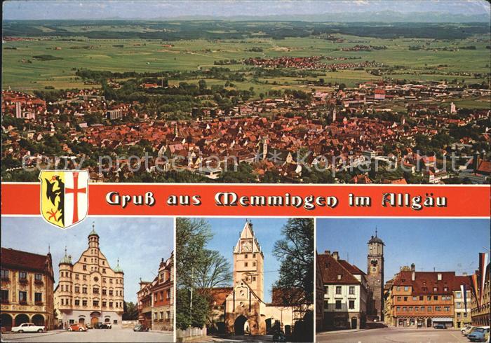 Memmingen Bayern Rathaus Kirche Marktplatz Wappen Fliegeraufnahme