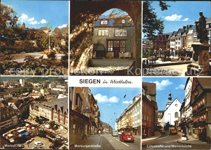 Siegen Westfalen Schloss Innenhof Marktplatz Germania Denkmal Unterstadt Marburg