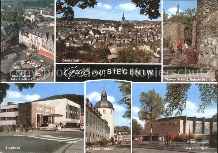 Siegen Westfalen Marktplatz Unterstadt Schloss Oberstadt Rubensbrunnen Stadtbad