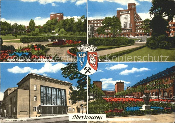 Oberhausen Parkanlagen am Hauptbahnhof Rathaus Staedtische Buehnen Europahaus Wa