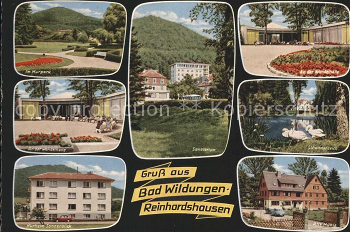 Reinhardshausen Kurpark Wandelhalle Kurheim Sonnenblick Sanatorium Schwanenteich