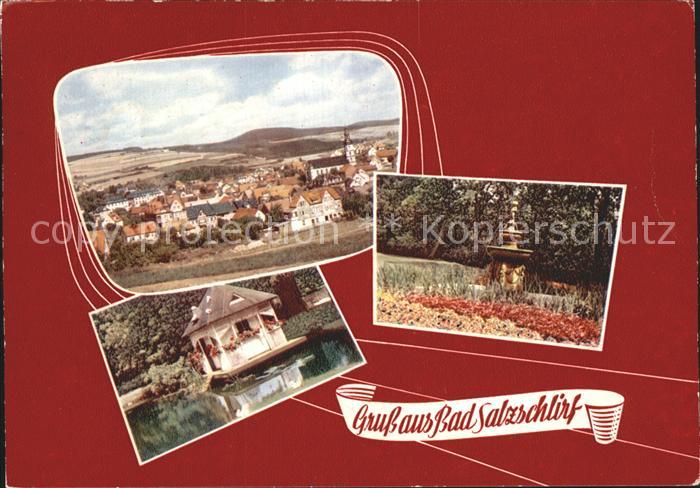 Bad Salzschlirf Gesamtansicht Brunnen Entenhaeuschen