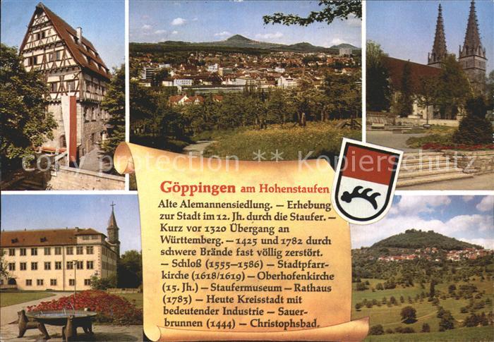 Goeppingen am Hohenstaufen Fachwerkhaus Schoss Kirche Geschichte Wappen