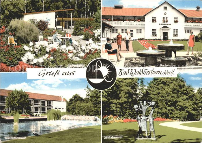 Bad Waldliesborn Liegehalle Badehaus Brunnen Kurmittelhaus Drei Grazien Skulptur