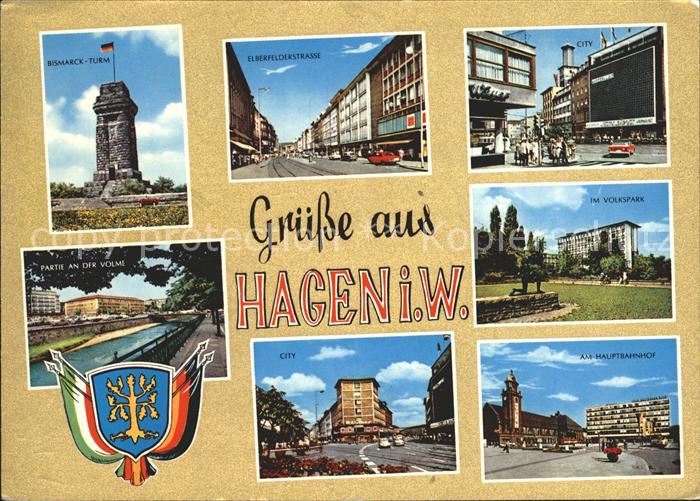 Hagen Westfalen Bismarckturm Elberfelderstrasse City Volkspark Volme Bahnhof