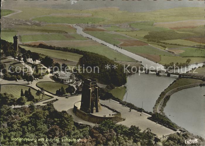 Hohensyburg mit Ruhrtal Denkmal Fliegeraufnahme