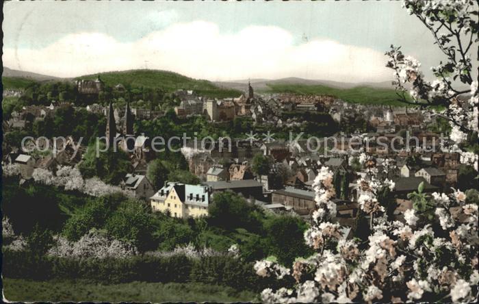 Siegen Westfalen Panorama Blick vom Giersberg auf Siegberg Schloss Nikolaiturm M