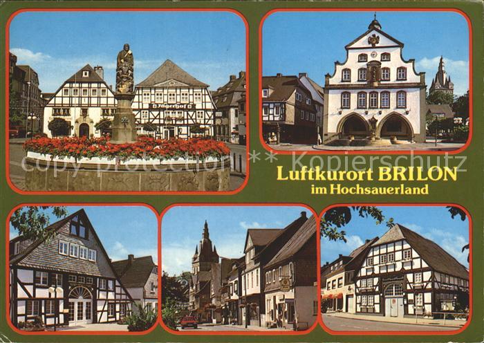 Brilon Hochsauerlandkreis NRW Brunnen Fachwerkhaeuser Rathaus Luftkurort