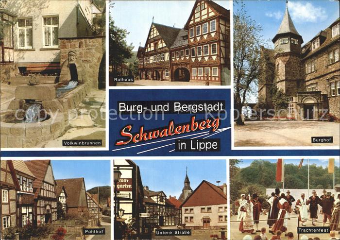 Schwalenberg Volkwinbrunnen Rathaus Burghof Trachtenfest Untere Strasse Pohlhof