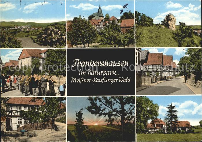 Frankershausen Musikkapelle Kirche Fachwerkhaus Felsen Abendstimmung Naturpark M