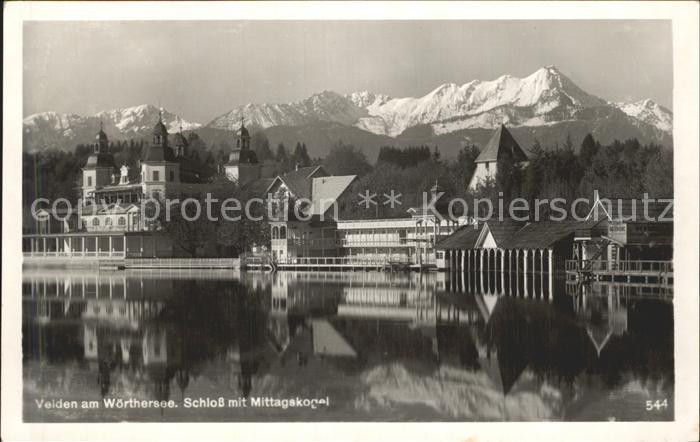 Velden Woerthersee Shloss mit Mittagskogel