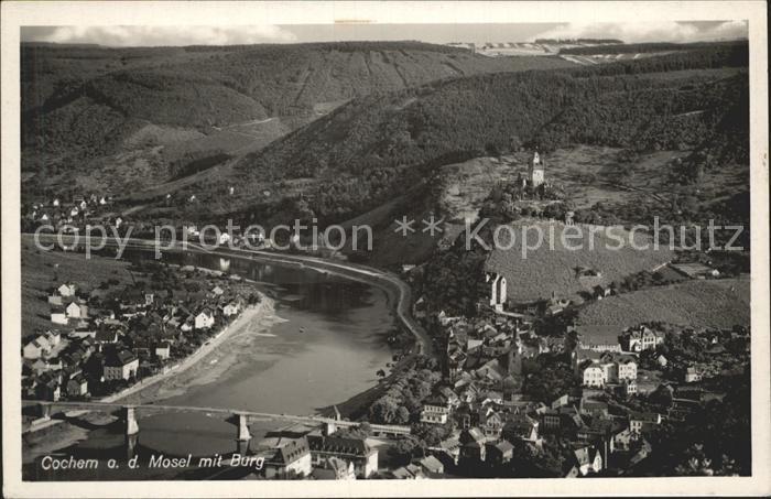 Cochem Mosel Fliegeraufnahme mit Burg