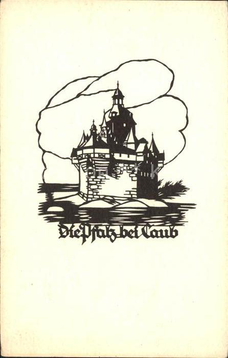 Caub Die Pfalz Kuenstlerkarte