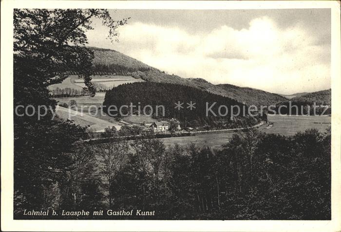 Lahntal bei Laasphe mit Gasthof Kunst