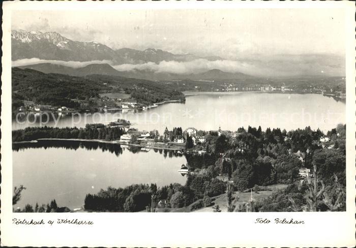Poertschach Woerthersee Fliegeraufnahme mit See