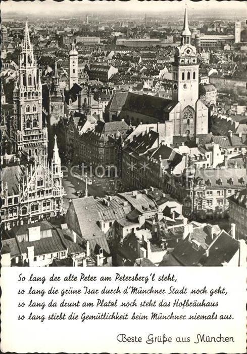 Muenchen Bayern Alter-Peter Dom Rathaus