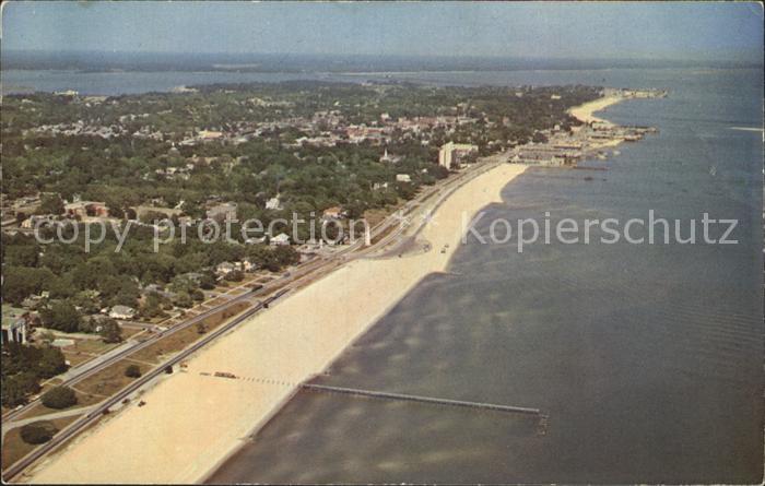 Biloxi Lighthouse Mississippi Gulf Coast aerial view