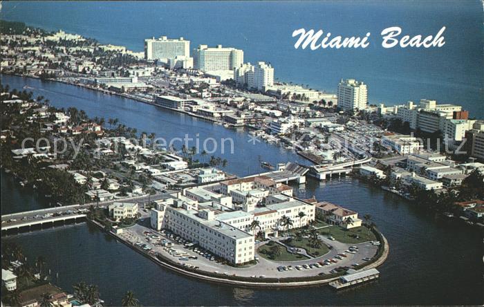 Miami Beach Hotel Row St Francis Hospital aerial view