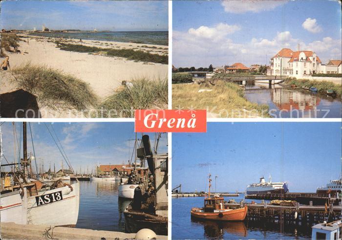 Grenaa Havn Hafen Fischkutter Strand Kanal
