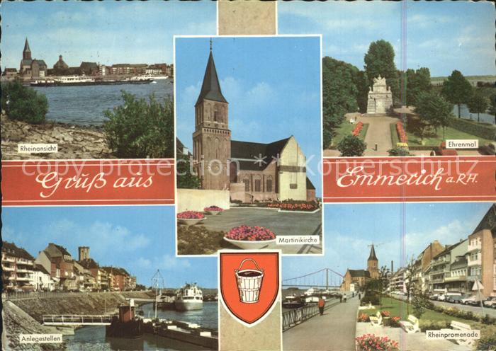 Emmerich Rhein Rheinansicht Ehrenmal Rheinpromenade Anlegestelle Martinikirche