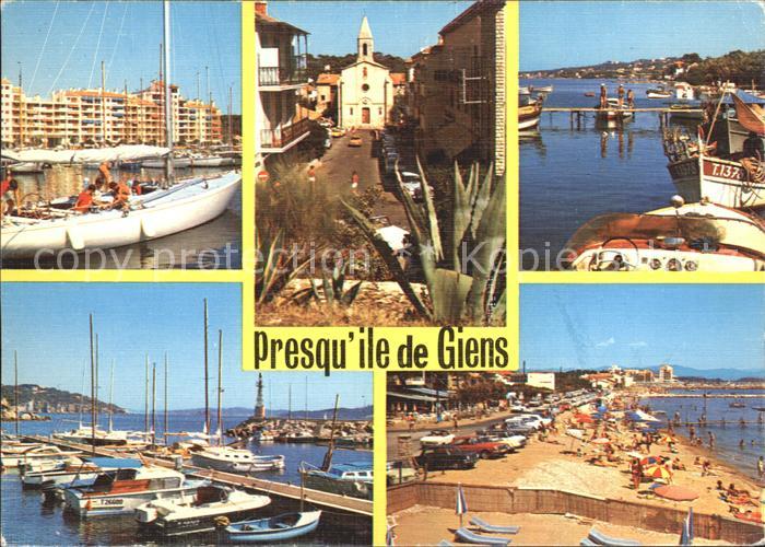 Presqu ile-de-Giens Port de Hyeres Hafen Strand Segelboot