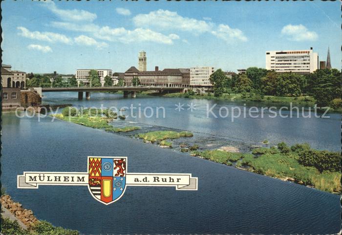 Muelheim Ruhr Partie am Fluss Bruecke Wappen