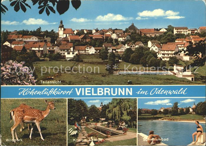 Vielbrunn Ortsansicht mit Kirche Luftkurort Wildpark Rehkitz Kneipp Anlage Schwi