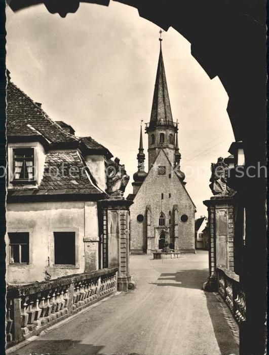 Weikersheim Schloss Blick auf Stadtkirche