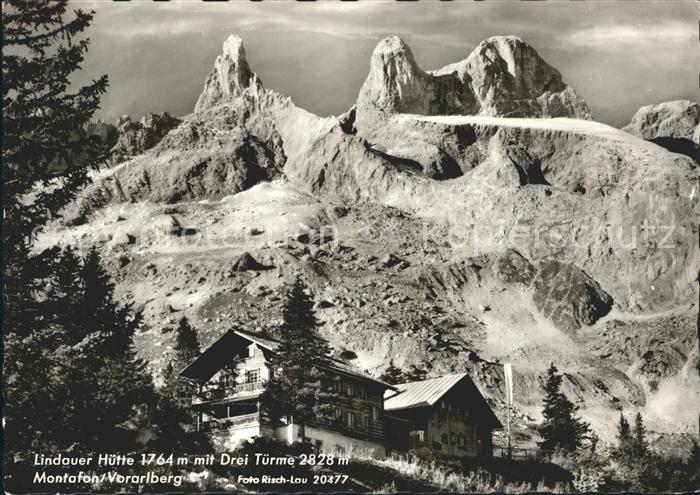 Lindauerhuette Drei Tuerme Montafon Gebirgspanorama