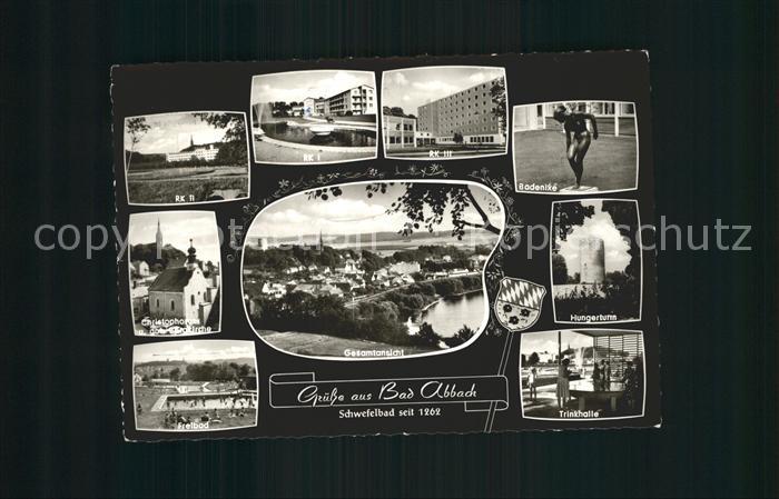 Bad Abbach Kurklinik Schwefelbad Badenixe Statue Hungerturm Kirche Freibad Trink