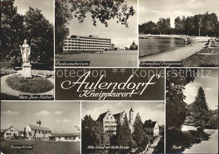 Aulendorf Herz Jesu Statue Park Sanatorium Strandbad Steegersee Kirche Schloss B