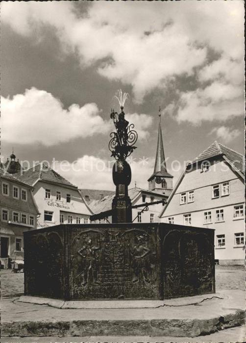 Bischofsheim Rhoen Gusseiserner Brunnen 16. Jhdt. Marktplatz