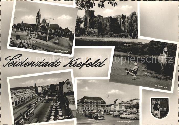 Krefeld Hauptbahnhof Burg Linn Stadtwald Bahnhofsvorplatz Ostwall Wappen